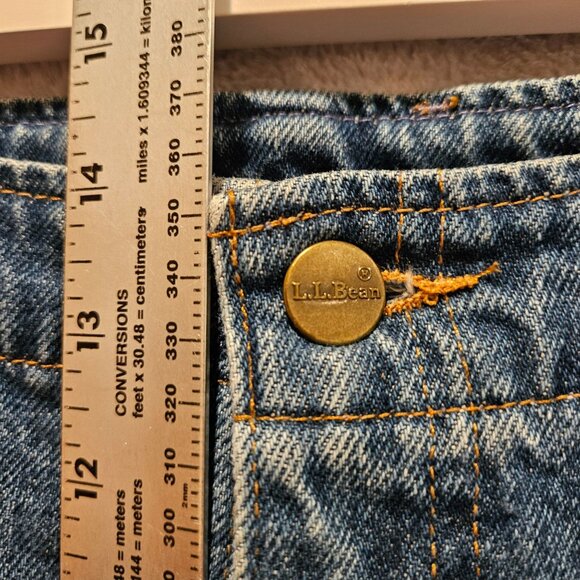 L.L.Bean Jeans Womens 18 Petite Elastic Side Waist Logo Mom Jeans 100% Cotton - Picture 8 of 11